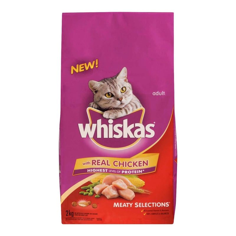 Whiskas Meaty Selections with Real Chicken Cat Food, 2 kg