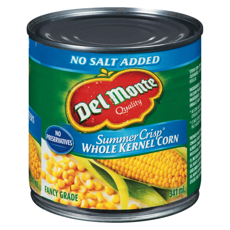 Del Monte Whole Kernel Corn No Salt Added,  341 mL