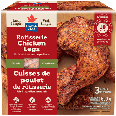 Maple Leaf Rotisserie Chicken Legs, 3 ct