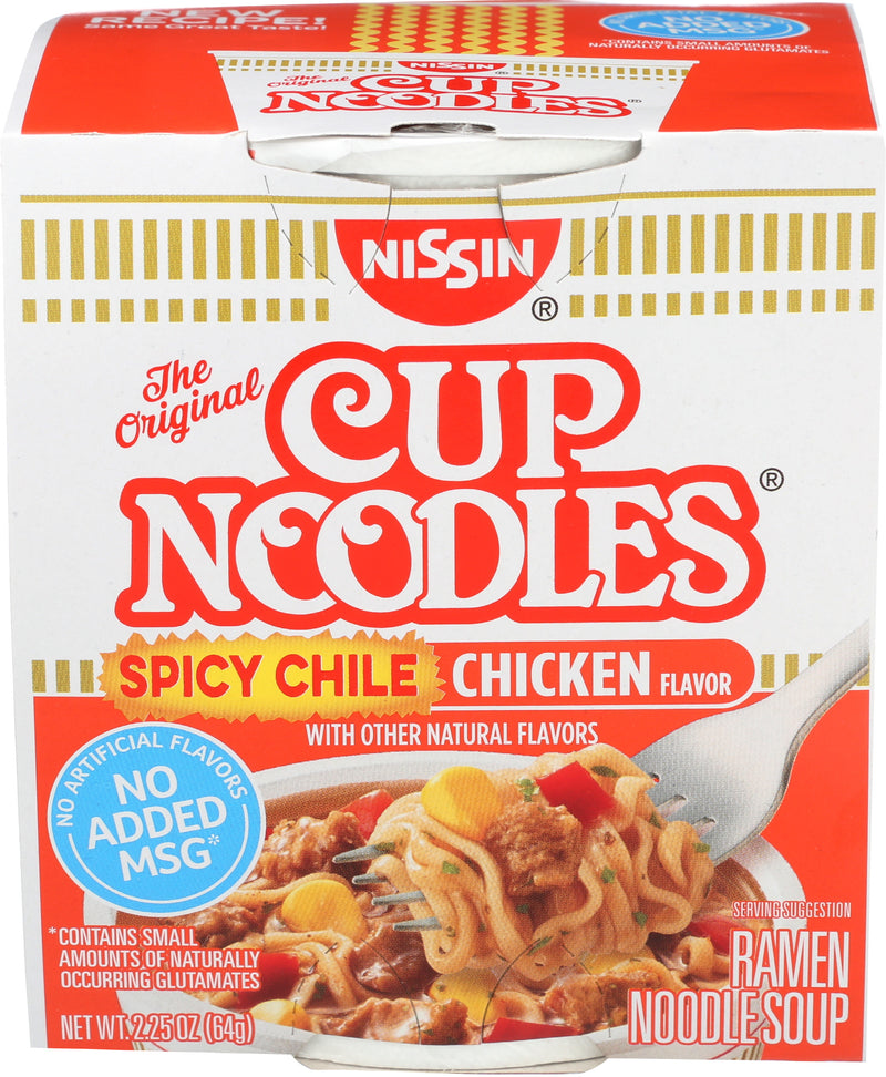 Nissin Spicy Chile Chicken Flavor Ramen Noodle Soup, 64 g