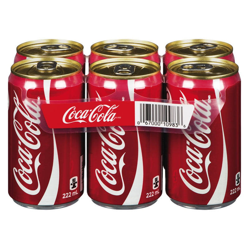 Coca Cola Classic Soda, 6 x 222mL