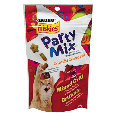 Friskies Party Mix Crunch Mixed Grill Cat Treats, 60 g
