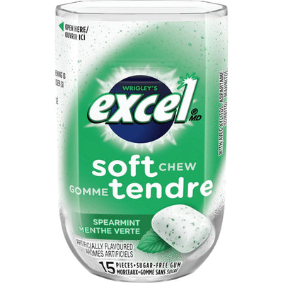 Excel Sugar Free Spearmint Soft Chew Gum, 15 pieces