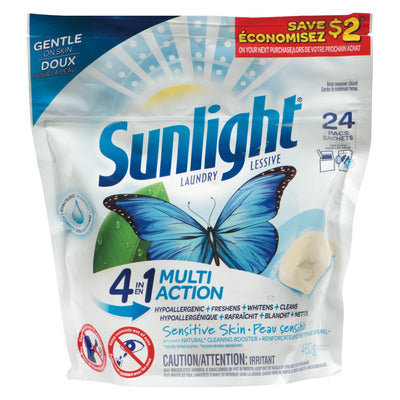 Sunlight Sensitive Skin Laundry Detergent Pods, 24ct