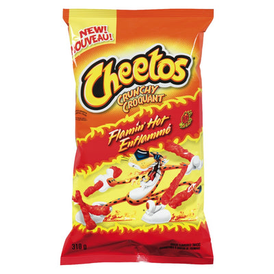 Cheetos Crunchy Flamin' Hot Cheese Flavoured Snack, 310 g