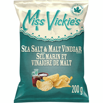 Miss Vickie's Sea Salt & Malt Vinegar Chips, 200 g