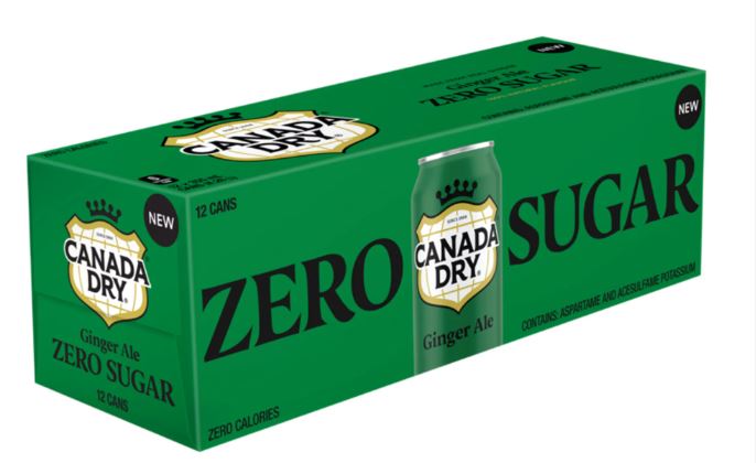 Canada Dry Zero Sugar Ginger Ale, 12 x 355 mL