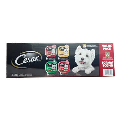 Cesar Wet Dog Food Value Pack, 36 x 100 g