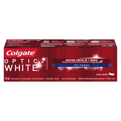 Colgate Optic White Icy Fresh Cool Mint Toothpaste, 75 mL