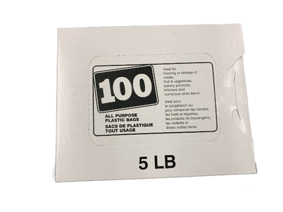 Poly Plastic Bread & Food Storage Bags 5lb,  100 ct