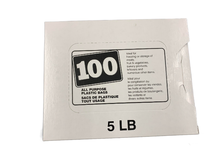 Poly Plastic Bread & Food Storage Bags 5lb,  100 ct