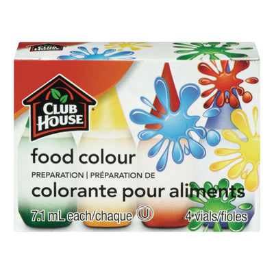 Club House Food Colouring Variety Pack, 4 ct
