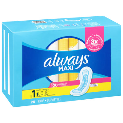 Always without Flexi-Wings Regular Size 1 Soft Pads, 28 pads