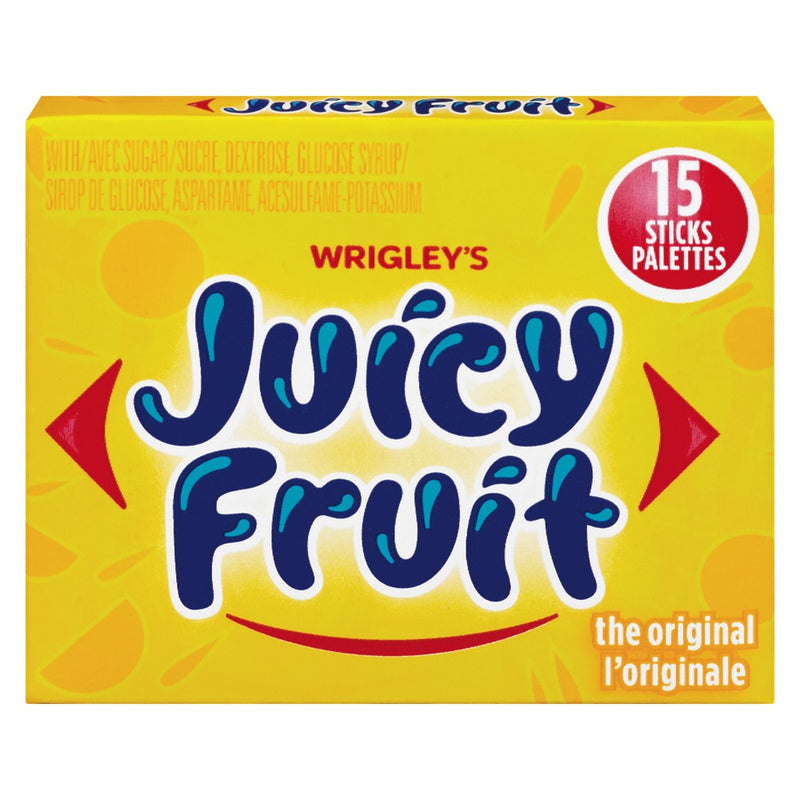 Juicy Fruit Original Sugar Free Gum Sticks, 15 pieces