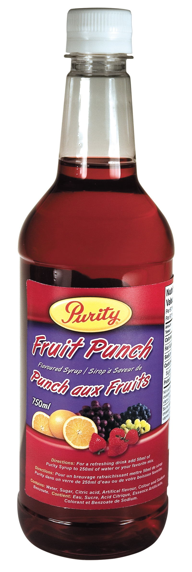 Purity Syrup Fruit Punch, 750 ml