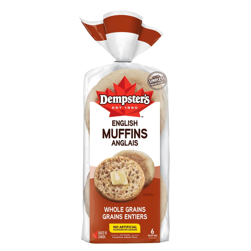 Dempster's English Muffins Whole Grains, 340 g