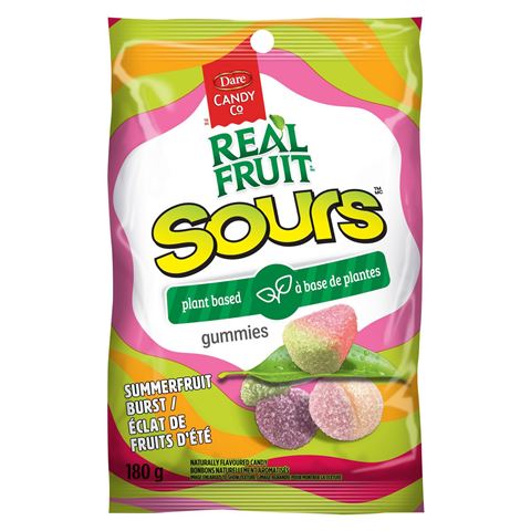 Dare Real Fruit Sours Plant Base Gummies, 180 g