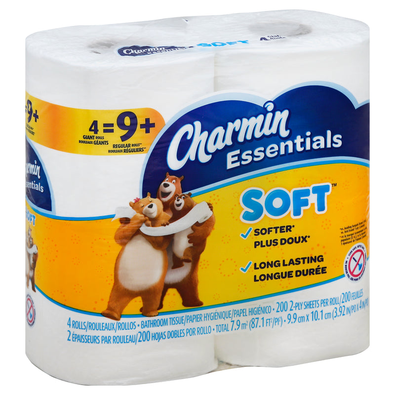 Charmin Soft Giant Rolls 2-Ply Bathroom Tissue, 4 rolls