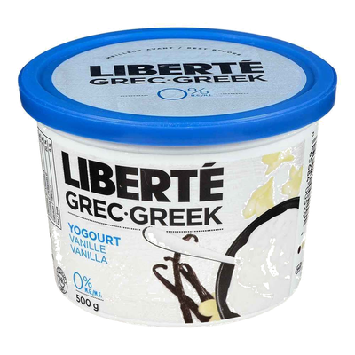 Liberte 0% Vanilla Greek Yogurt, 500 g
