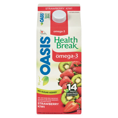 Oasis Health Break Strawberry Kiwi 100% Fruit Drink from Concentrate, 1.75 l