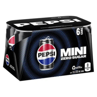 Pepsi Zero Sugar Mini, 6 x 222mL