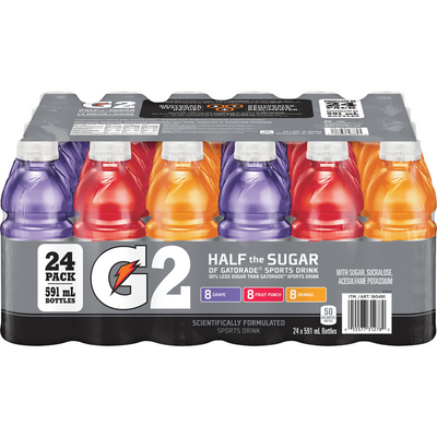 Gatorade Half The Sugar Grape Fruit Punch Orange Sports Drink, 591 ml, 24 ct