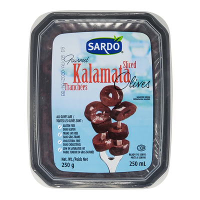 Sardo Kalamata Sliced Olives, 250 mL