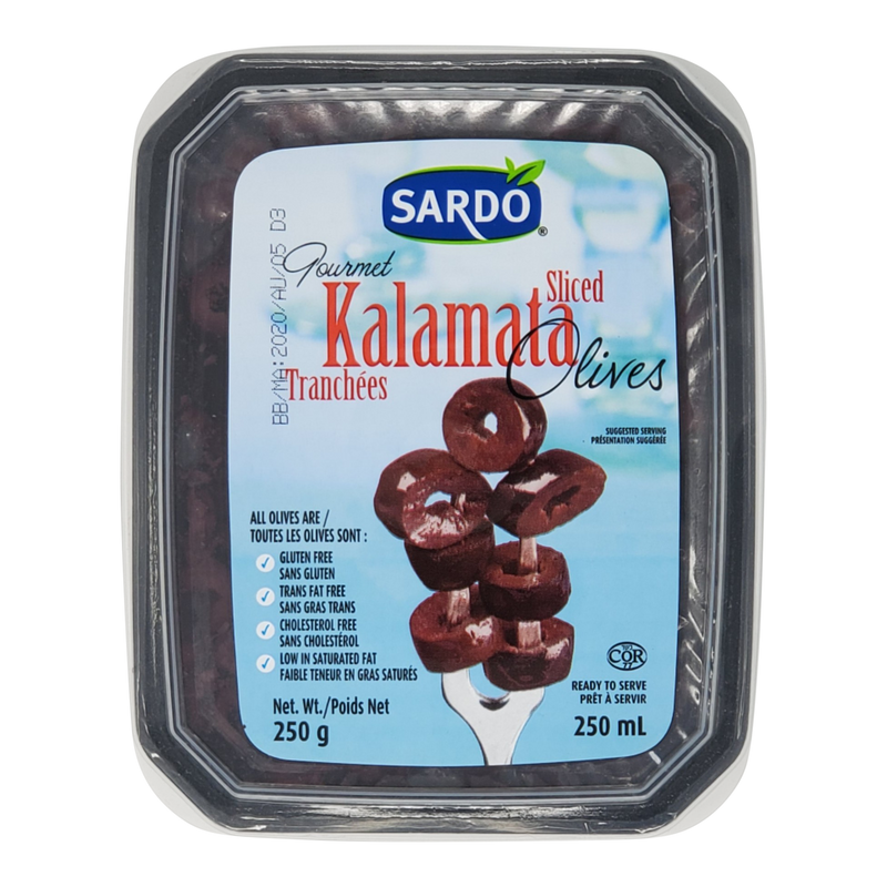Sardo Kalamata Sliced Olives, 250 mL