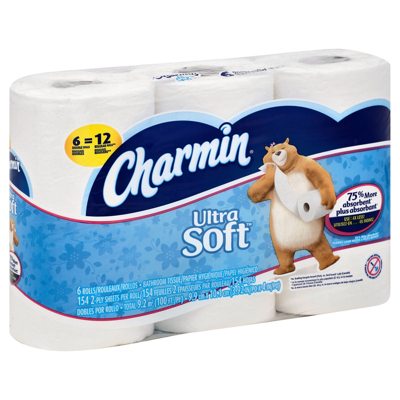 Charmin Double Rolls 2-Ply Bathroom Tissue, 6 rolls