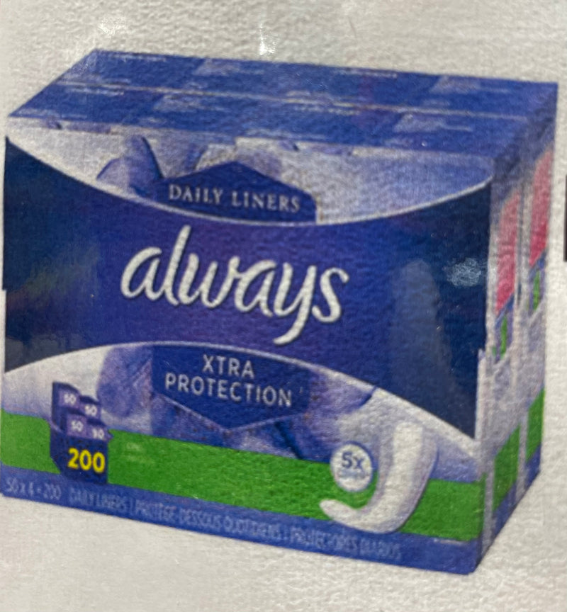 Always Extra Protection Pantiliners, 200 ct