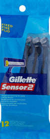 Gillette Sensor 2 Disposable Razors, 12 count