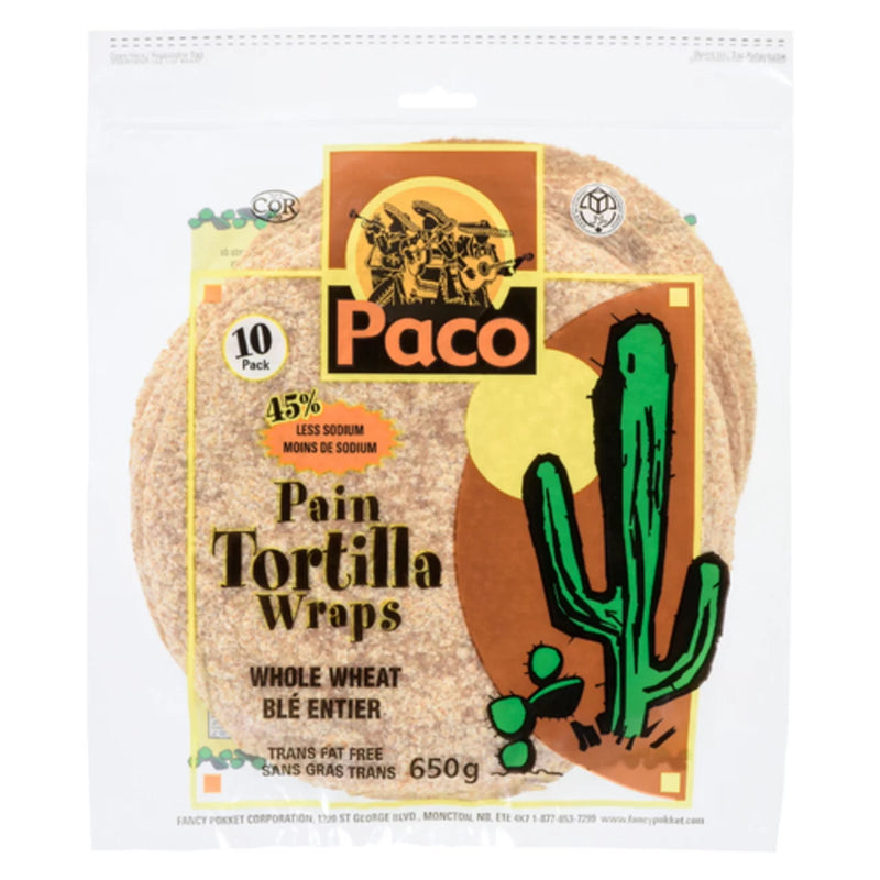 Paco Whole Wheat Tortilla Wraps, 650 g