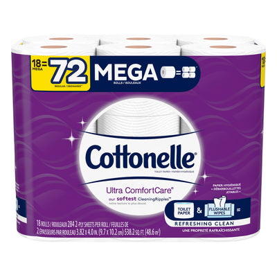 Cottonelle Ultra ComfortCare Mega Rolls 2-Ply Toilet Paper, 18 rolls