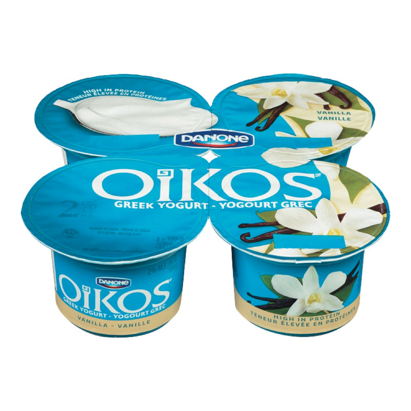 Oikos Vanilla Greek Yogurt, 4 x 100 g