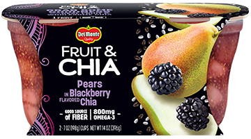 Del Monte Fruit & Chia Pears In Blackberry Flavoured Chia, 396 mL   (2 x 198mL)