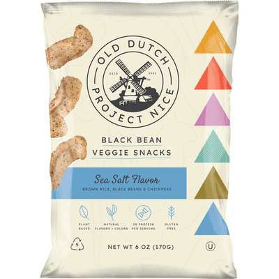 Old Dutch Project Nice Black Bean Sea Salt Flavor Veggie Snacks, 170 g