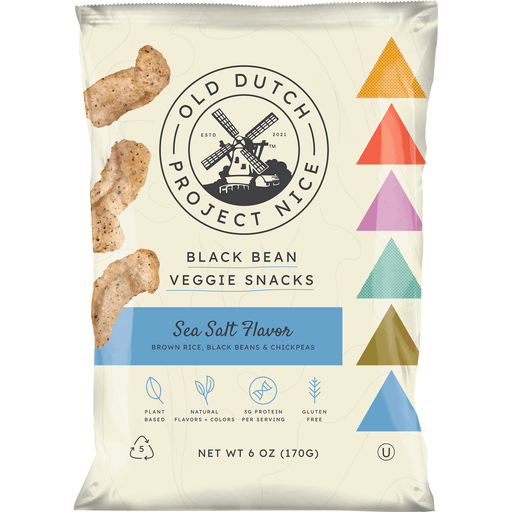 Old Dutch Project Nice Black Bean Sea Salt Flavor Veggie Snacks, 170 g