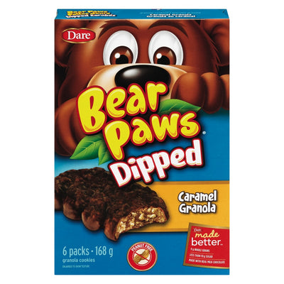 Dare Bear Paws Dipped Caramel Granola Bars, 168 g