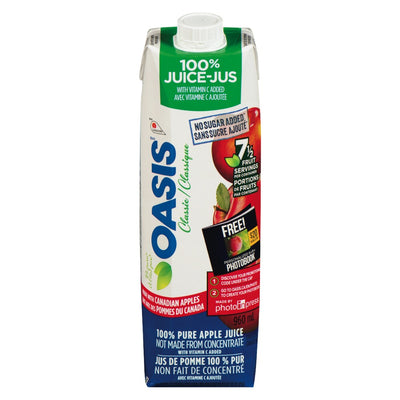 Oasis 100% Pure Apple Juice, 960 mL