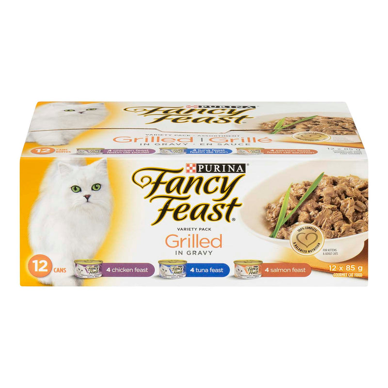 Fancy Feast Grilled In Gravy Variety Pack Wet Cat Food, 12 x 85 g