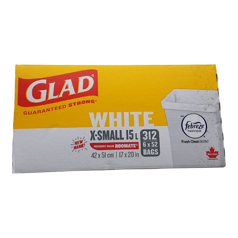Glad White X-Small Trash Bags, 312 ct