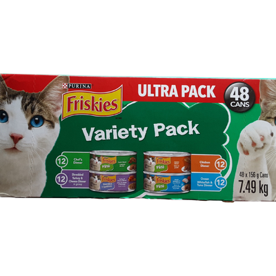 Friskies Variety Pack Canned Cat Food, 48 x 156 g