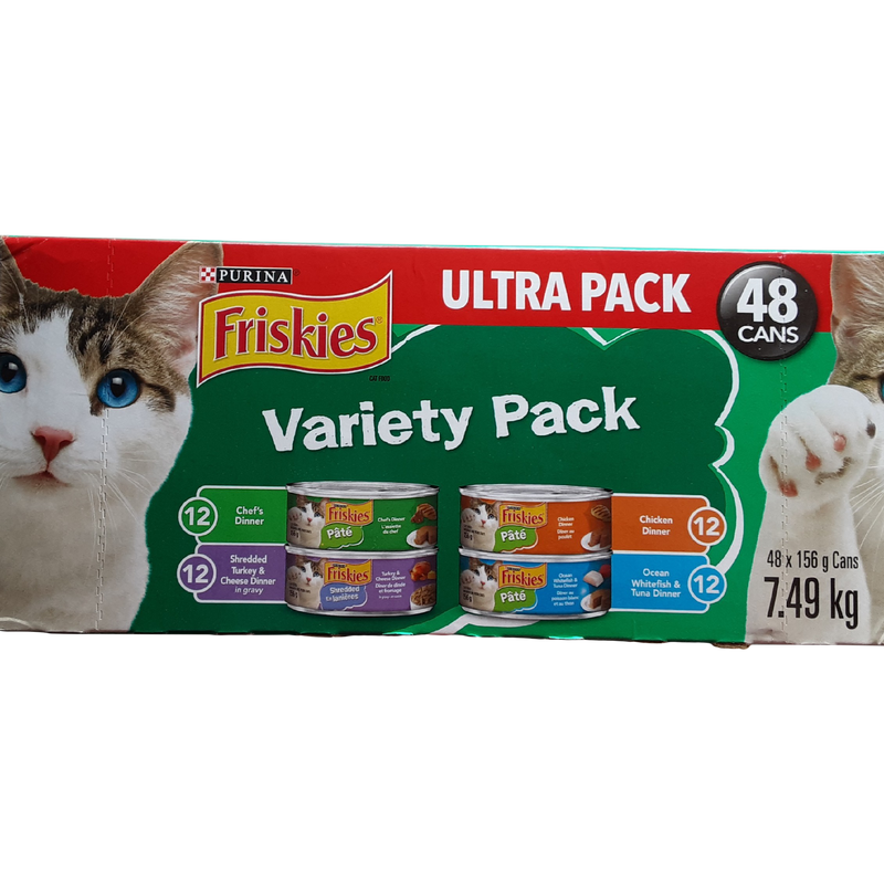 Friskies Variety Pack Canned Cat Food, 48 x 156 g