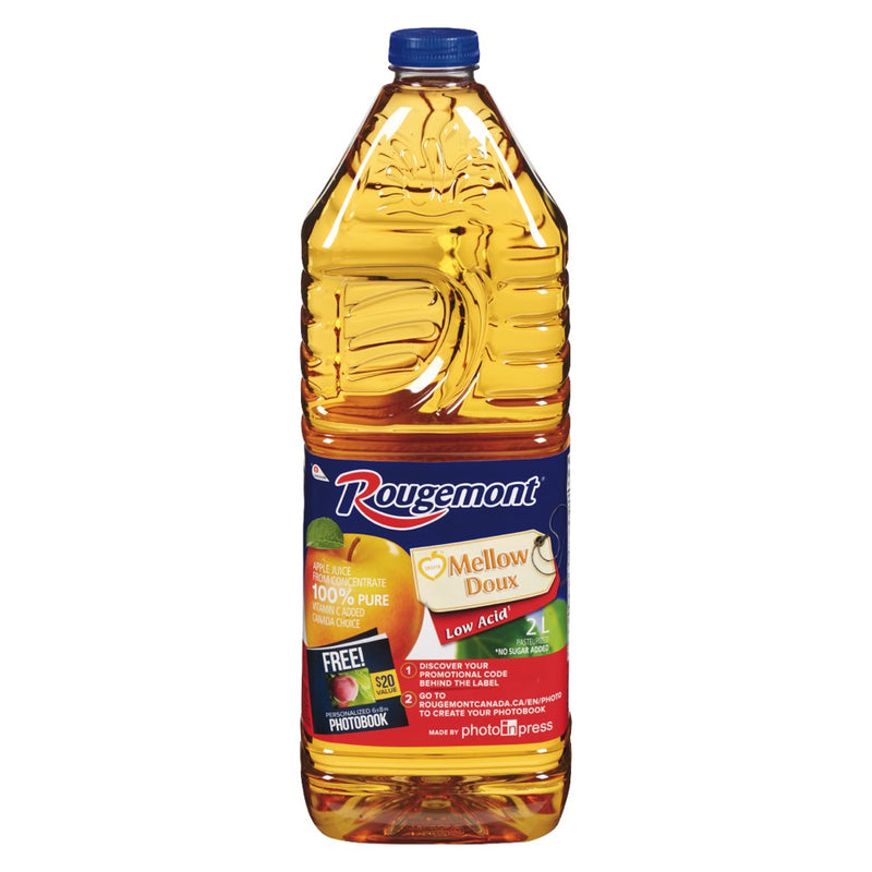 Rougemont Mellow Low Acid Apple Juice, 2 L