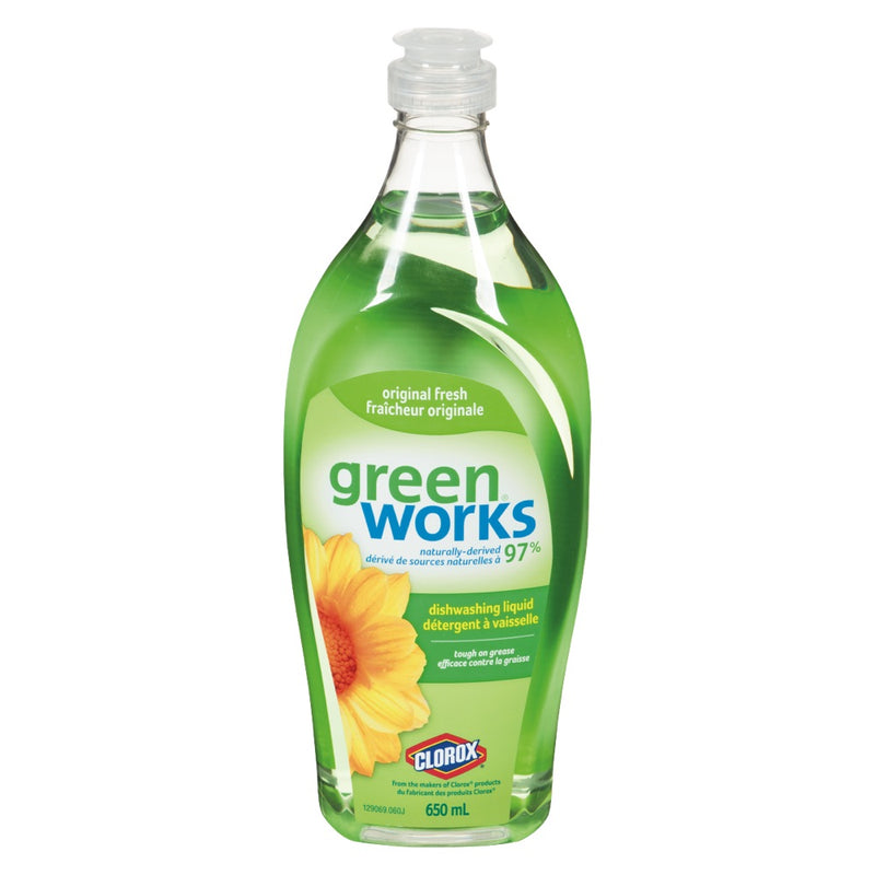 Green Works Original Fresh Dishwashing Liquid, 650 mL