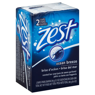 Zest Scented Ocean Breeze Bar Soap, 91 g, 2 ct