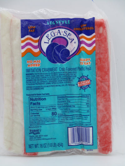 Leg A Sea Brand Ready To Eat Crab Flavored Imitation Pacific Fish, 454 g