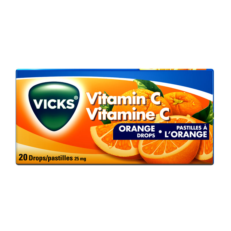 Vicks Vitamin C Orange Drops, 25 g, 20 ct