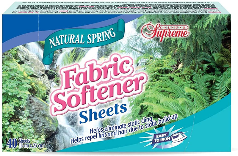 Club Supreme Natural Spring Dryer Sheets, 40 ct