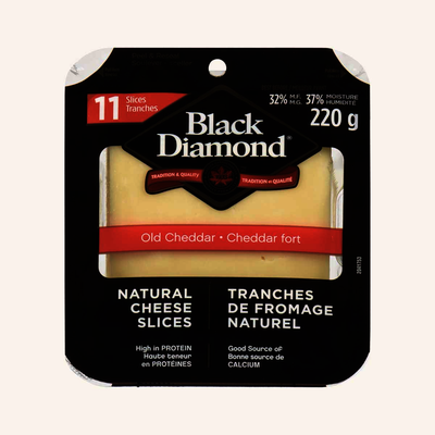 Black Diamond Old Cheddar Cheese Slices, 220 g